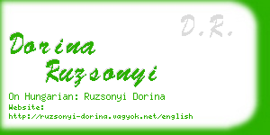 dorina ruzsonyi business card